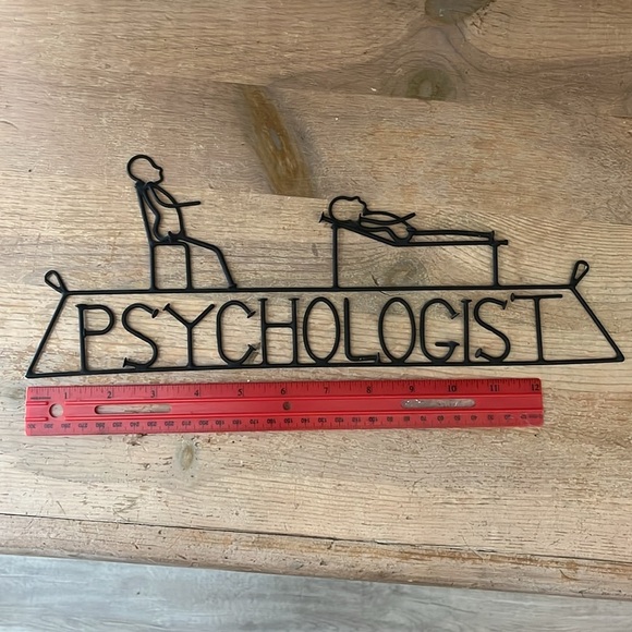 Decorative Metal Sign PSYCHOLOGIST Patient Couch Silhouette Office School - Picture 3 of 3